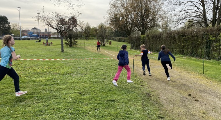 Départ pour l'épreuve de course à pied 