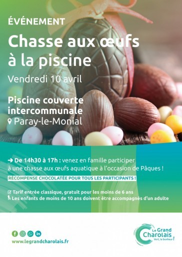 Affiche paques a la piscine