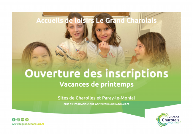 Inscriptions pour les vacances de printemps 2023