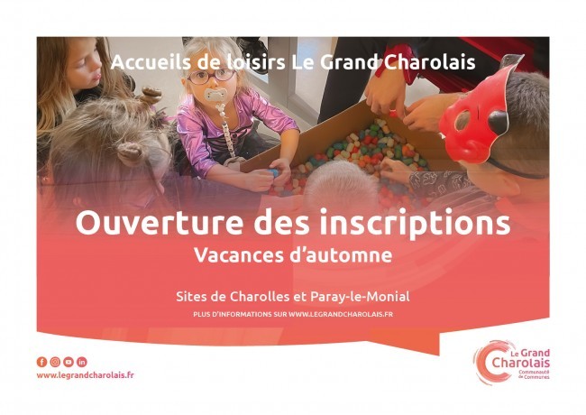 Les inscriptions sont ouvertes pour les vacances d'automne